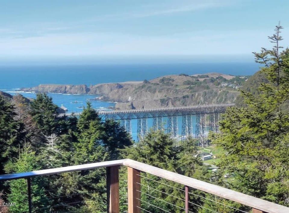 Ocean and Albion Bridge view from great room and deck 