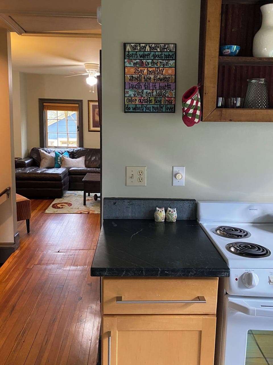 view toward sitting area from Kitchen