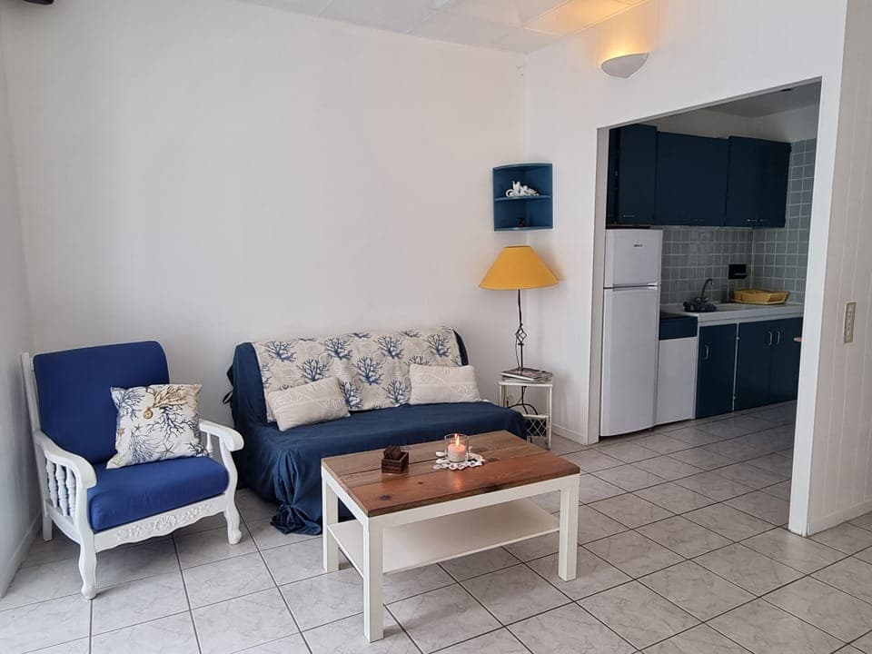 Living-room and kitchen