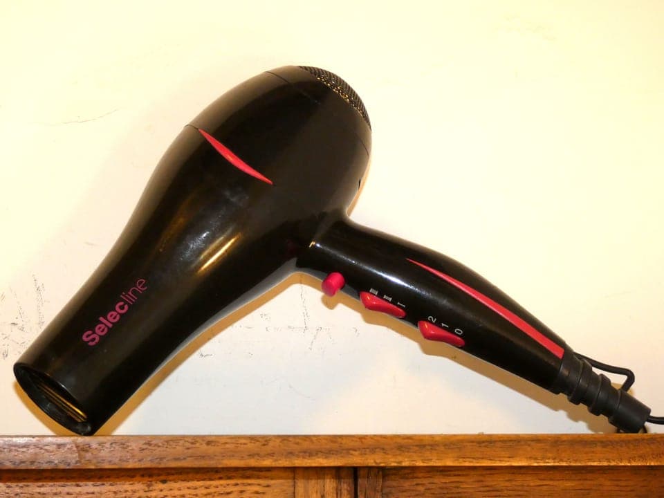 Hairdryer in the bathroom