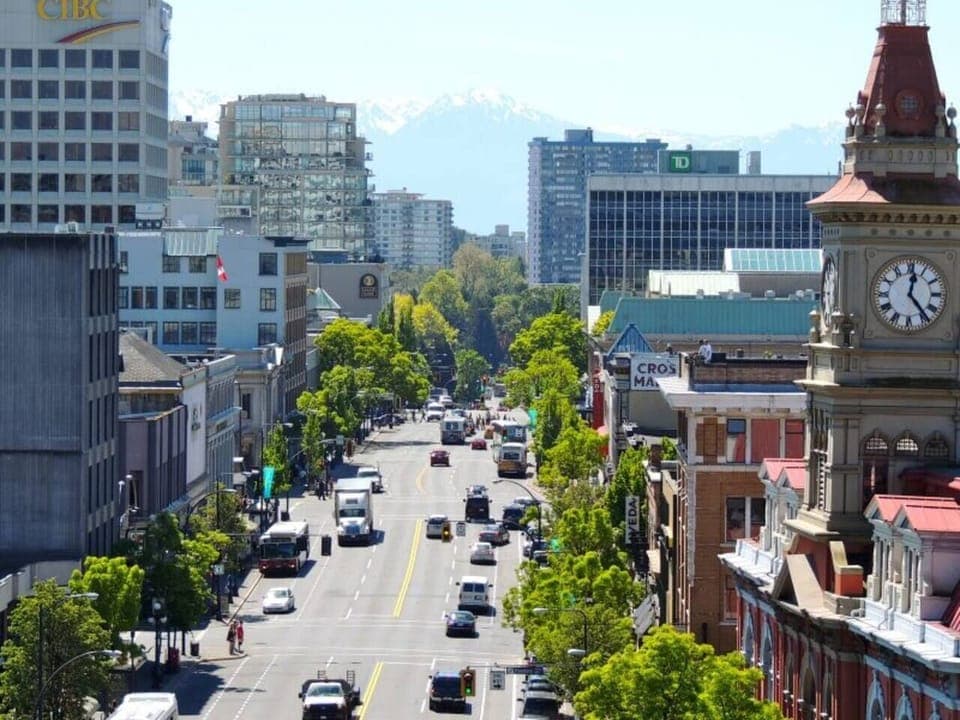 View down Douglas Street