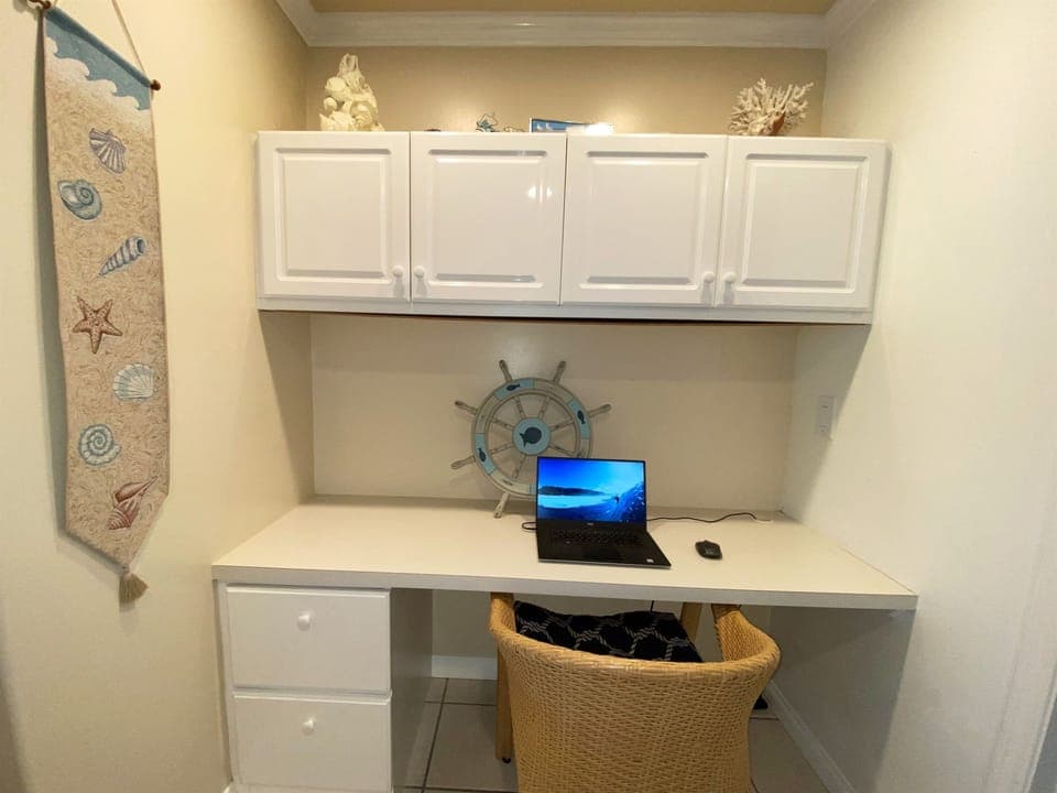 Nice, quiet work space in first bedroom