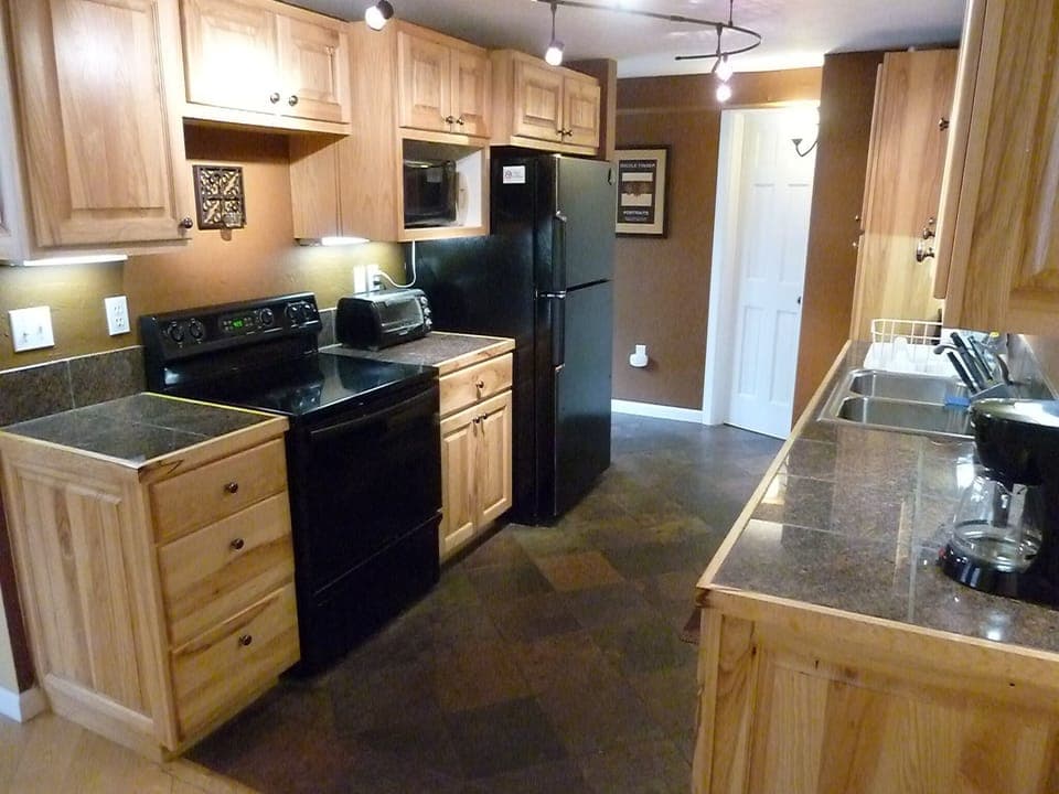 Well equipped kitchen for meal prep. and serving. Lots of Counterspace
13’x9’.  