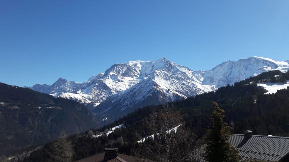 Mont Blanc
 and Aiguille du Midi from chalet
