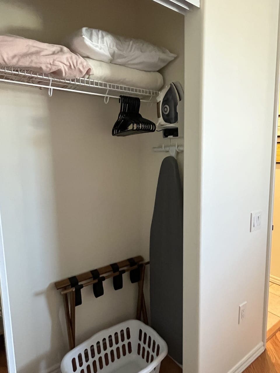Ironing board in guest room