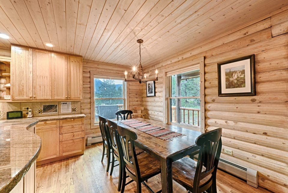 Dining room with extendable table to fit 12 plus