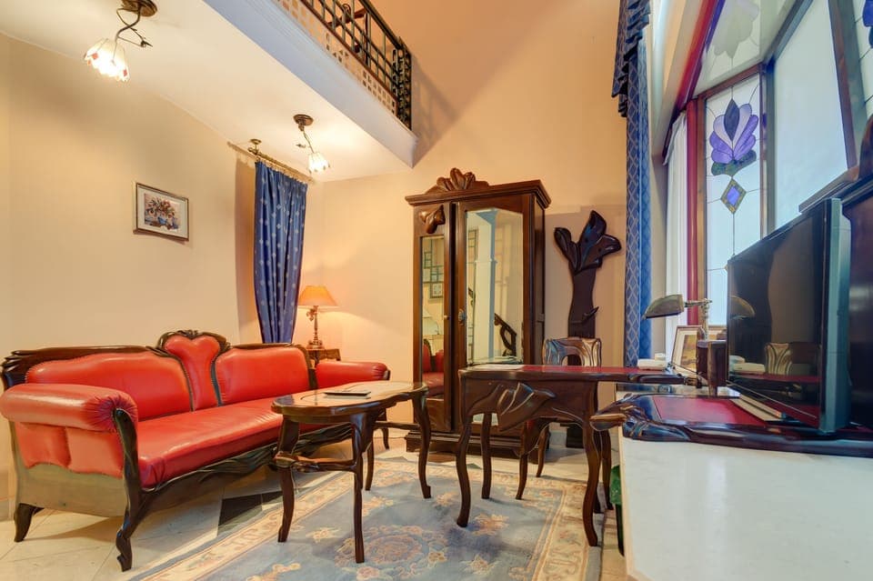 Duplex Apartment consists of Living Room on the Lower Floor and Bedroom Upstairs