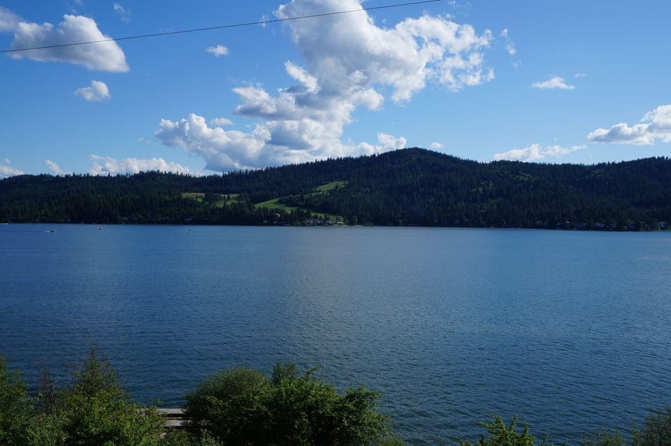 Welcome to our home on Lake Coeur d' Alene! View of the lake from the main deck.