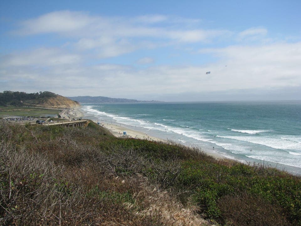 Looking South at Torrey Pines Beach and 
La Jolla in the distance