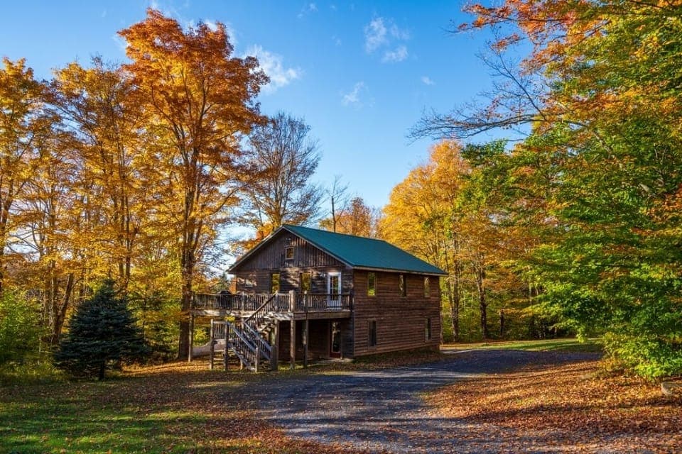 The Garagemahal in early October. Roam the trails nearby at road's end.
