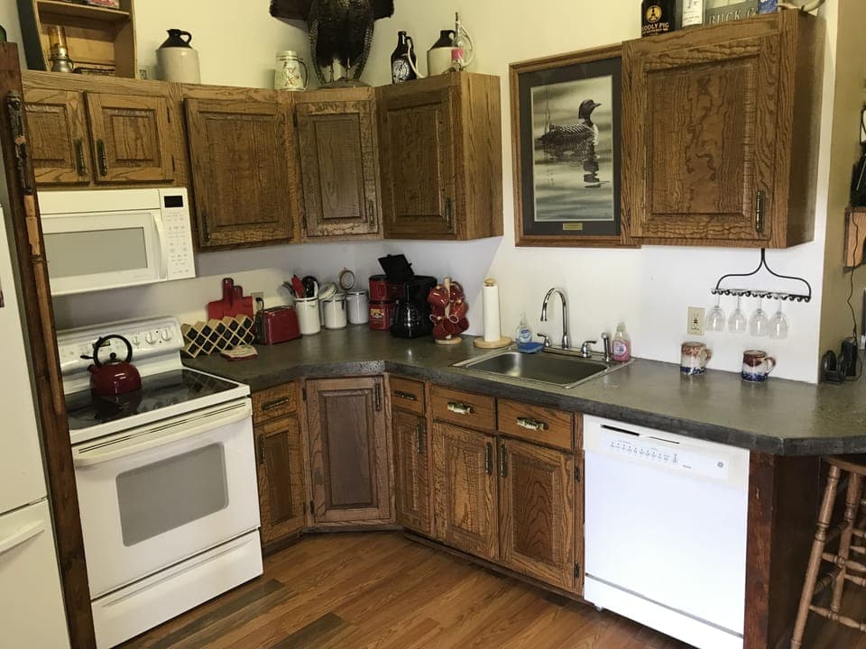 Kitchen.  All of your essential cookware provided.