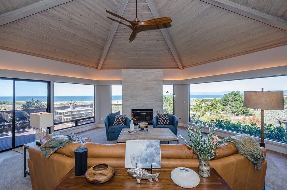 Living room with views from all windows
