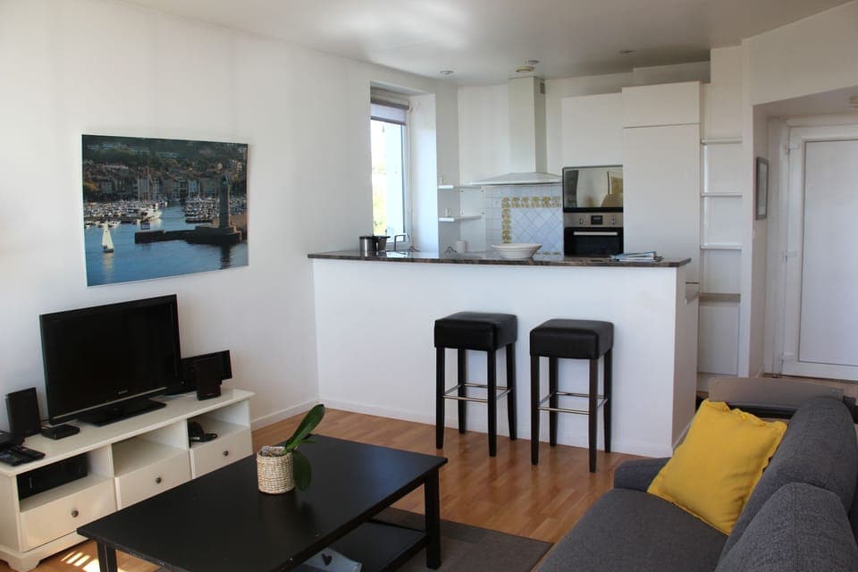 looking toward the kitchen from the living  and dining room area
