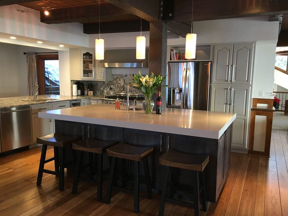 Newly renovated kitchen with all new stainless steel appliances.