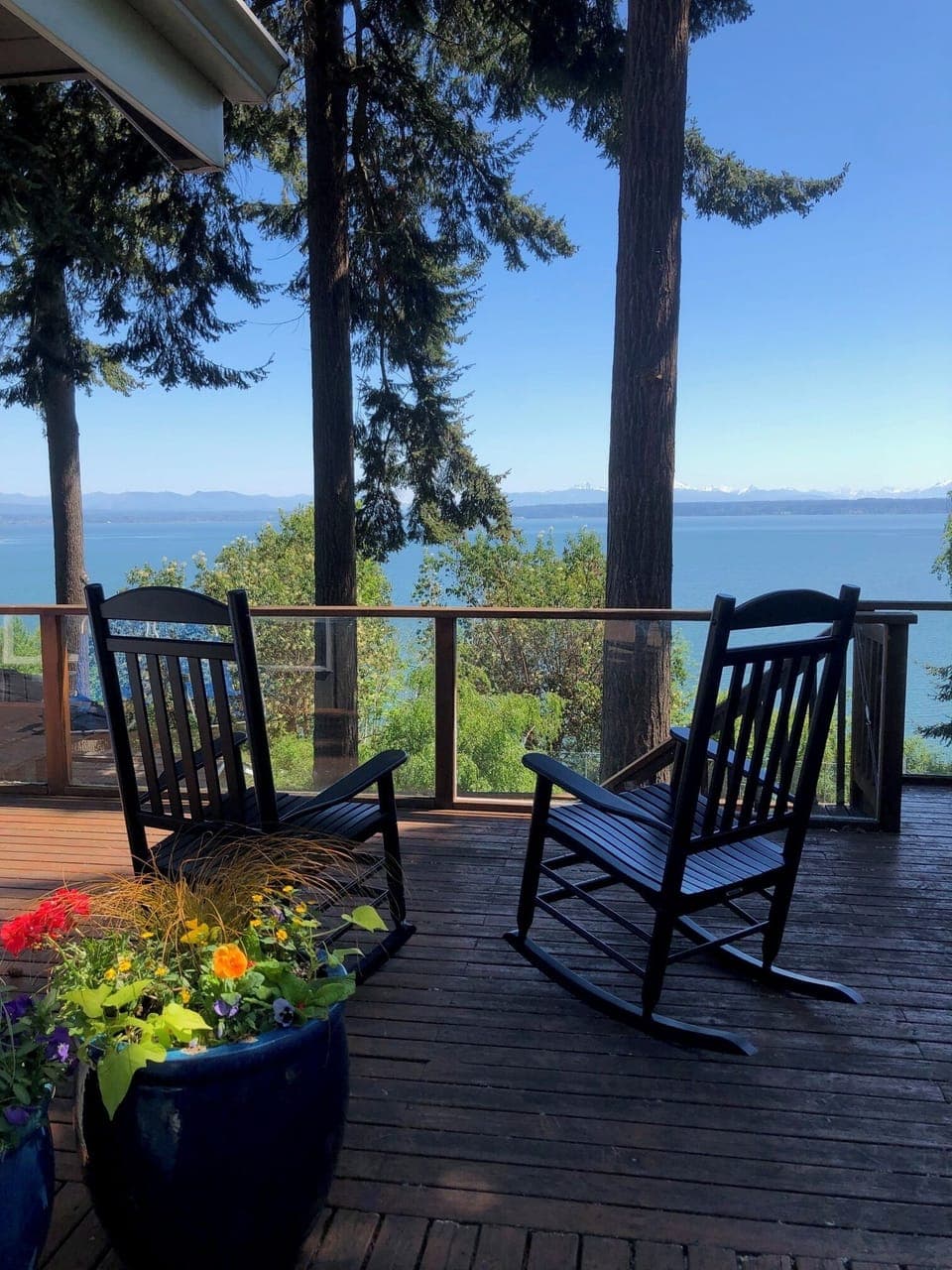 Amazing water and mountain view from the upper deck! 