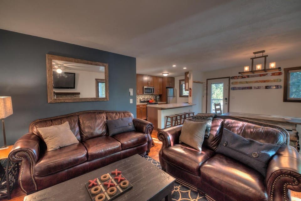 Living Room with Leather Couches
