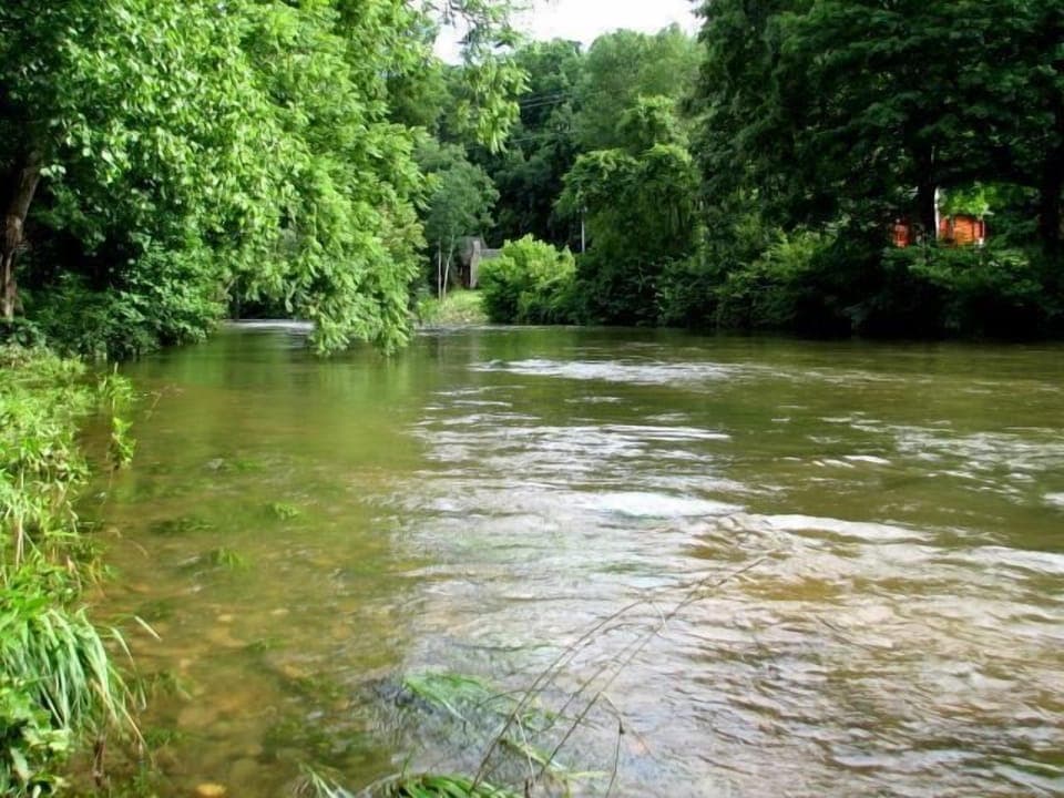 The Little Pigeon River curves around  behind Riverpointe subdivision