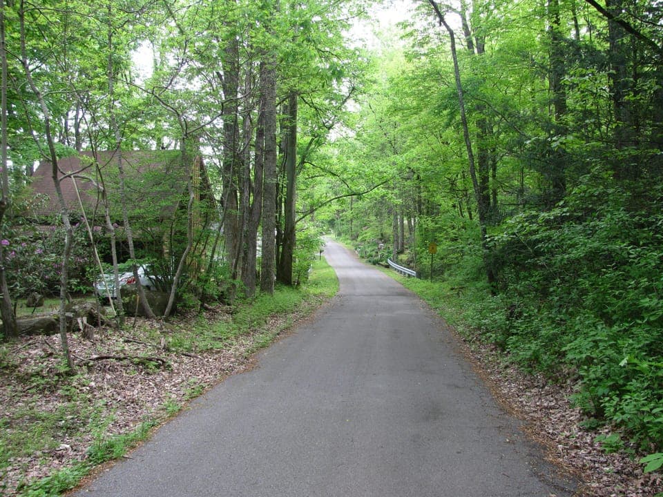 Rocky Grove Rd. between your cabin and the National Park. A great walking path.