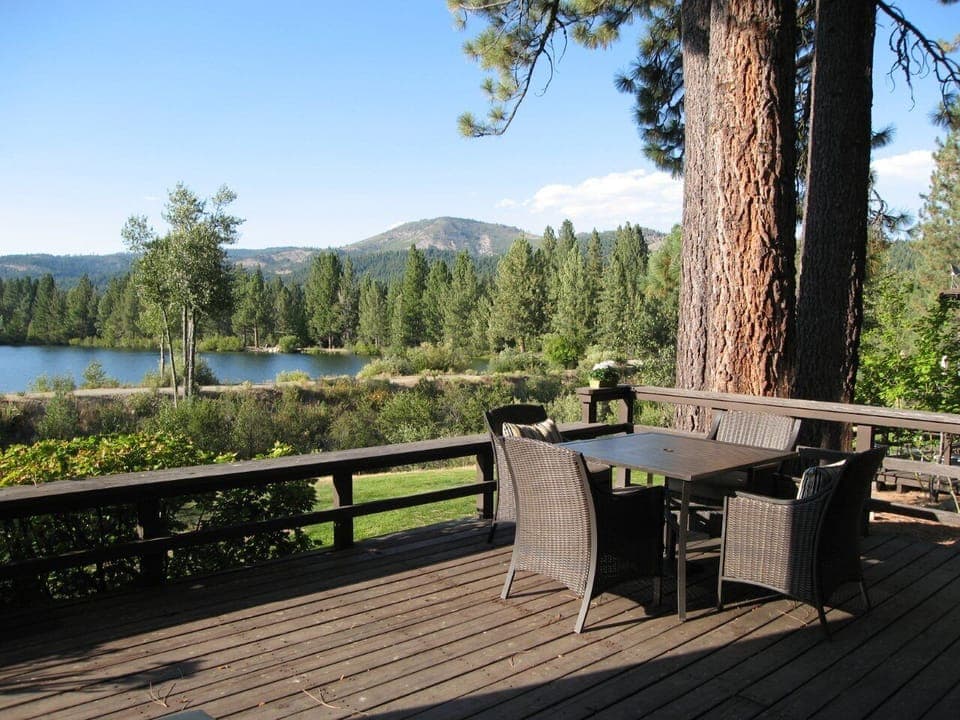 View from the deck - close enough to see the fish jump