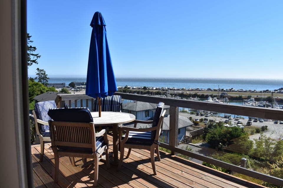 Beautiful View on Back Deck of Port and Ocean