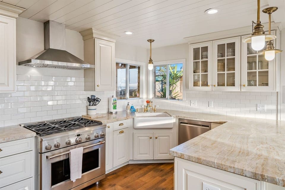 This beautiful high end kitchen is fully equipped for a gourmet meal