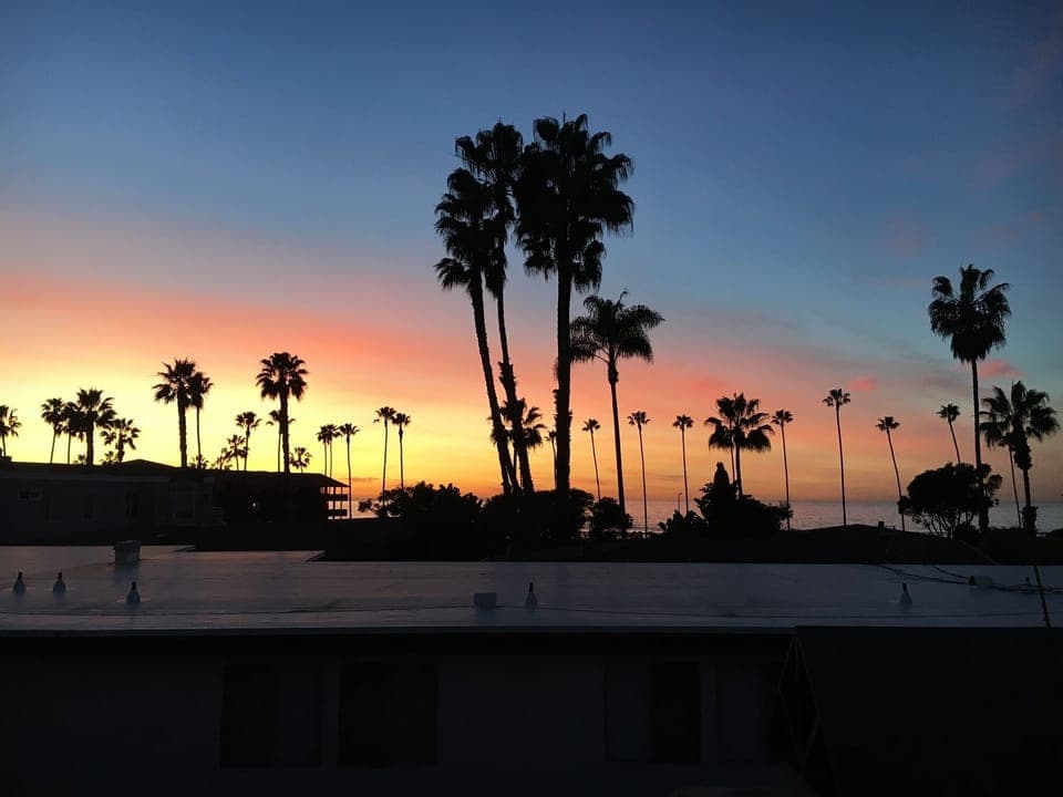A spectacular Sunset from third story deck. The beach is a pebble's throw away.