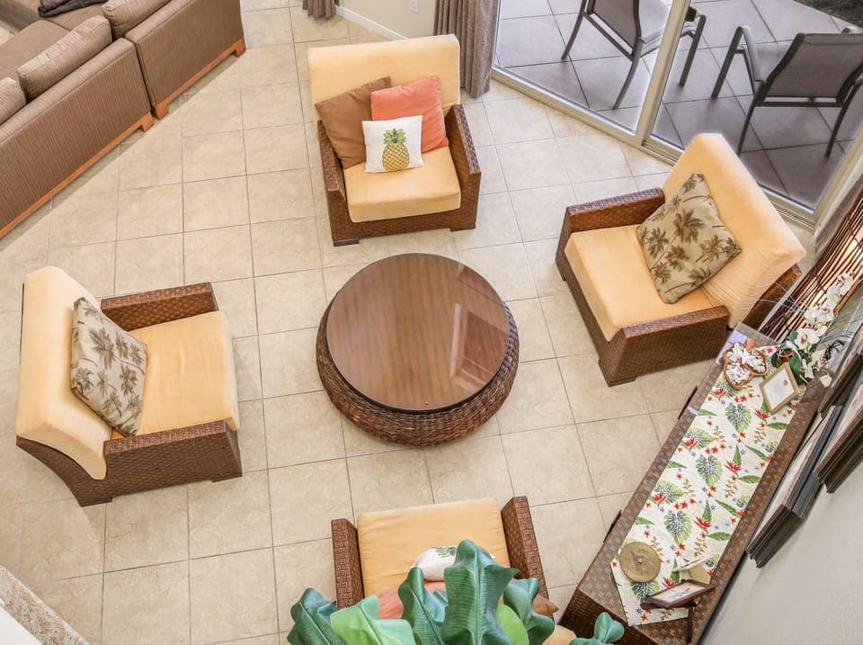 Conversation Area: Curl up with your favorite book or play a round of cards.