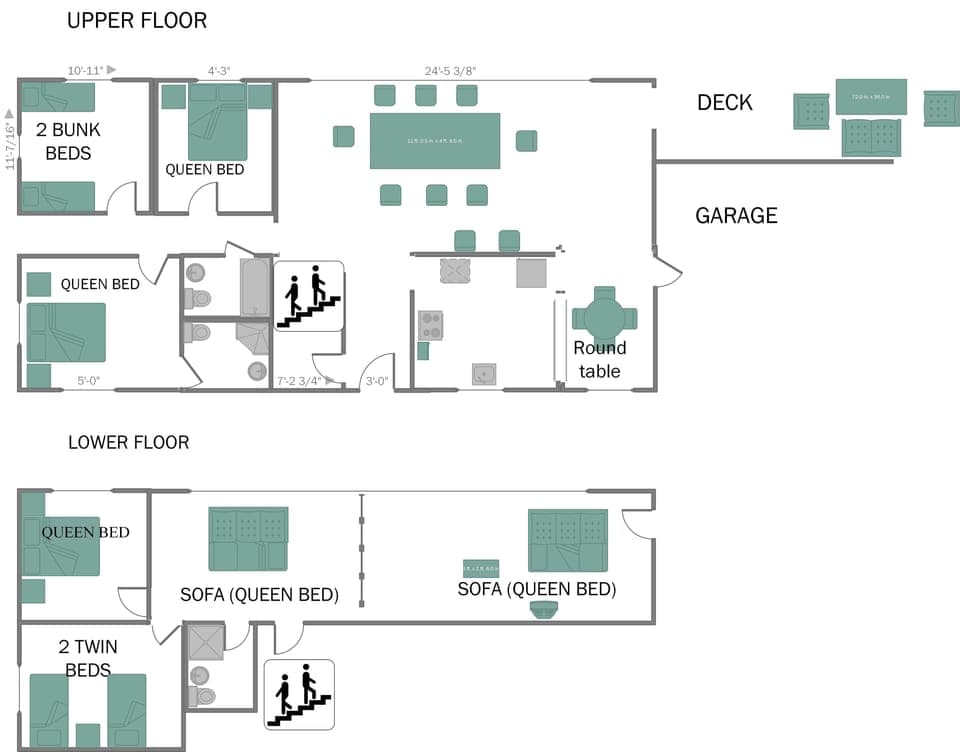 Floorplan, beds are shown