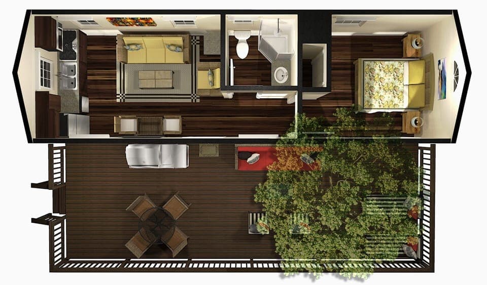 Floor Plan Bungalows 2, 3 & 4