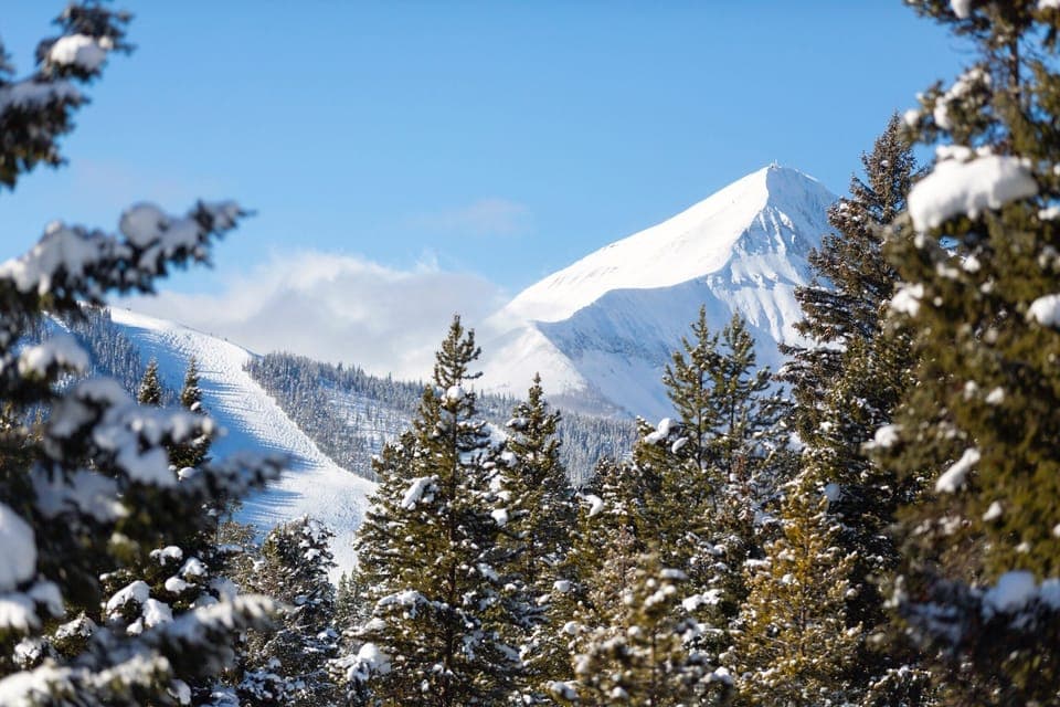 View of Lone Peak and ski run.