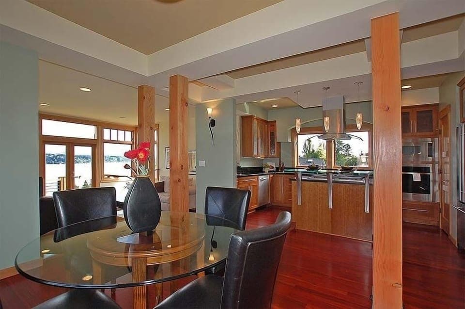 View from Dining Room to Kitchen and Living Room