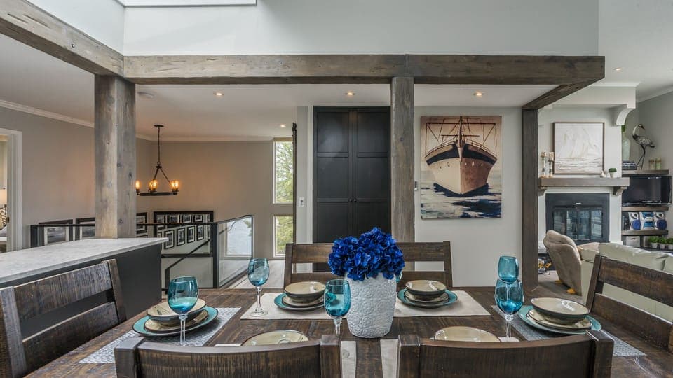 plenty of seating and storage closet