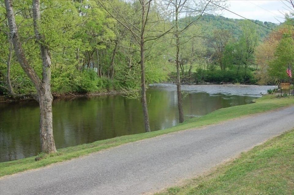 Lawn Area in Front of Cabin with Private "River Walk" access.