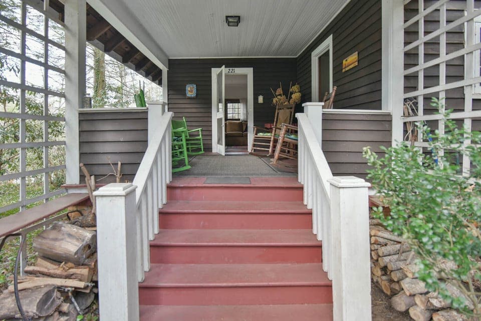 The front porch welcomes you home, even if it's your first time here.