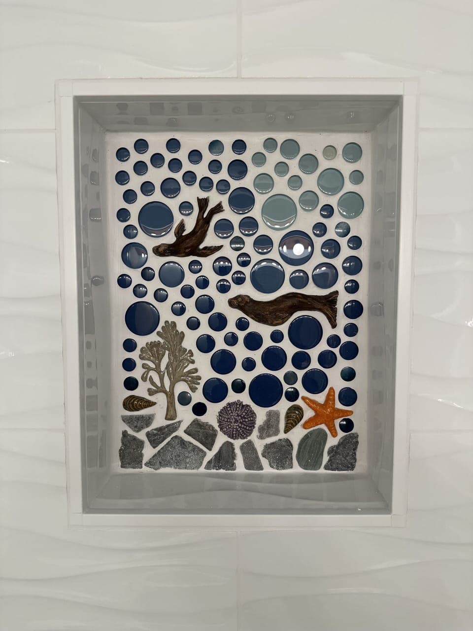 Hall bathroom mosaic shower tile mural