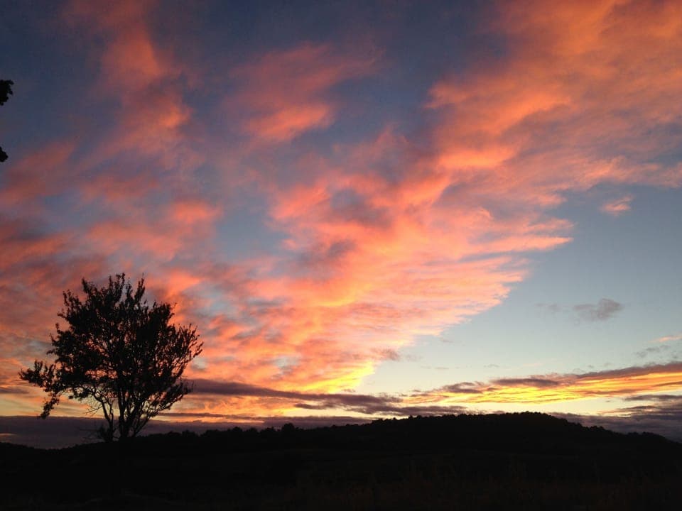 Sunset from the garden