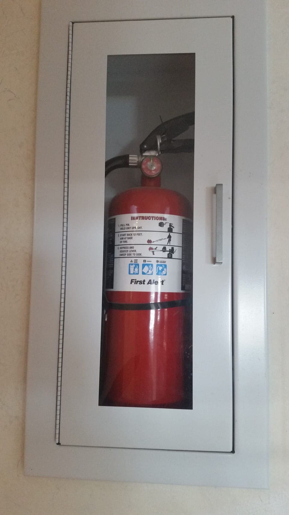 Safety first.  Built in Fire extinguishers throughout interior and on decks.