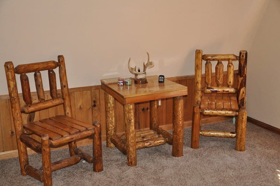 Log Chair in Bedroom
