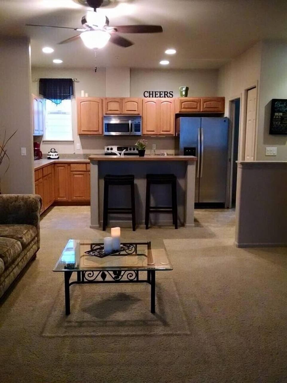 Kitchen with bar seating 