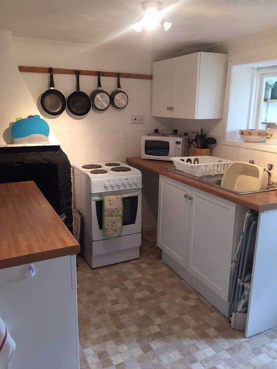 Kitchen with Victorian stove feature 