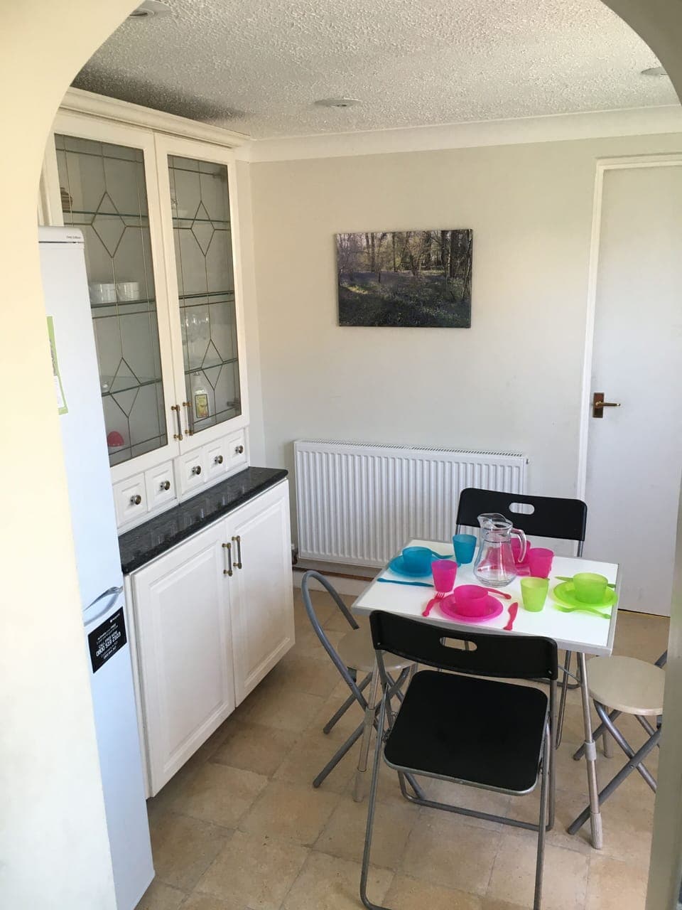 Breakfast Area with fold up table and chairs