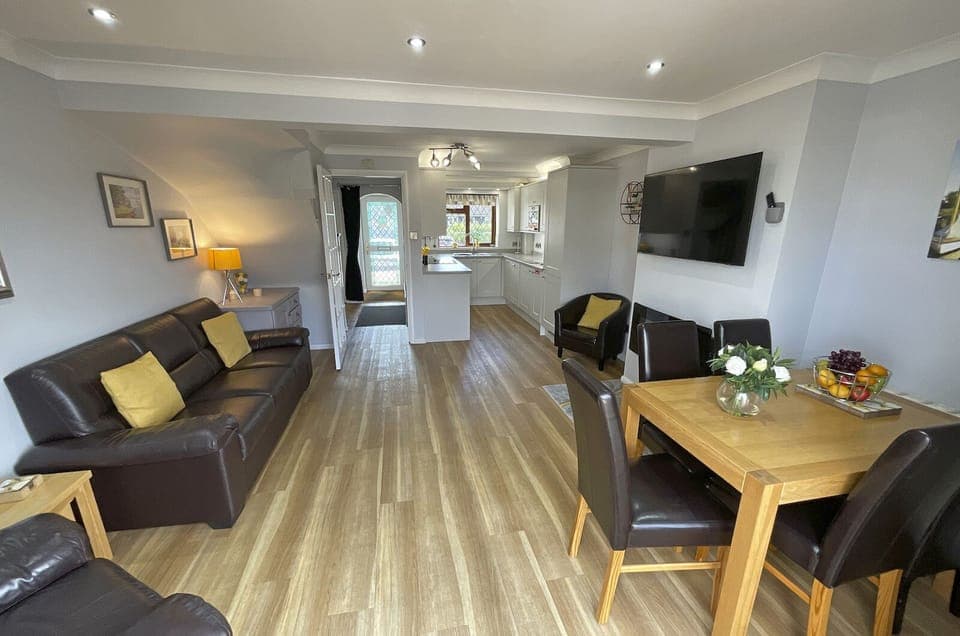 Lounge leading to galley kitchen