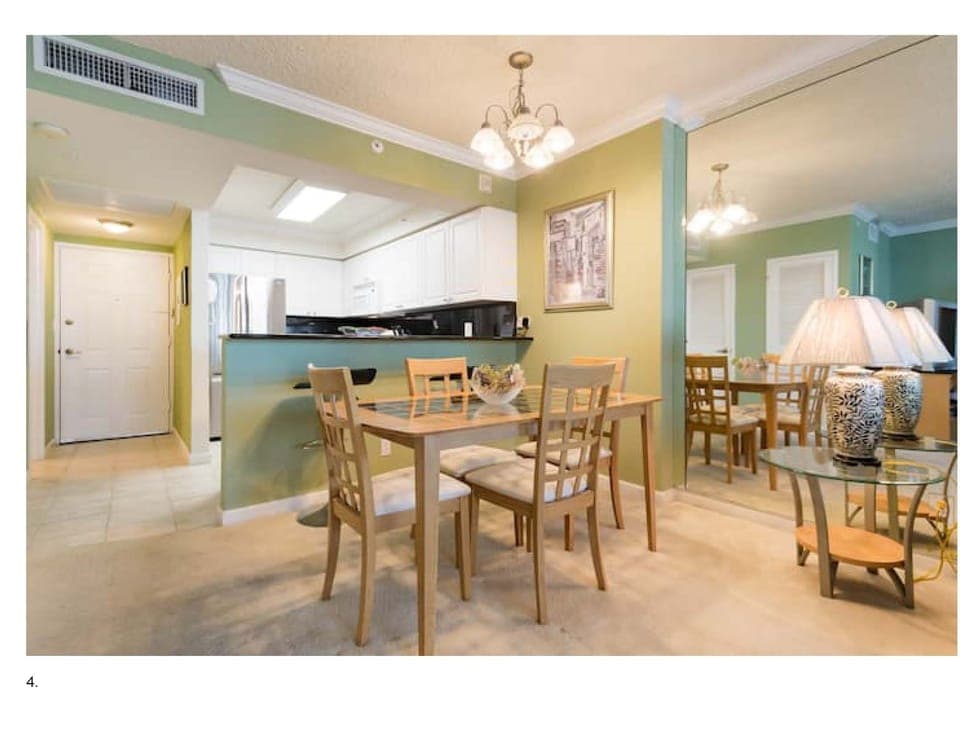 Complete Modern Kitchen w Black Marble   Breakfast Counter.  Table with 4 Chairs