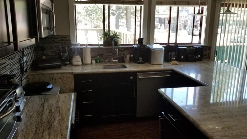Large kitchen. Dishwasher, 2 induction cooktops, combo microwave/oven, coffee