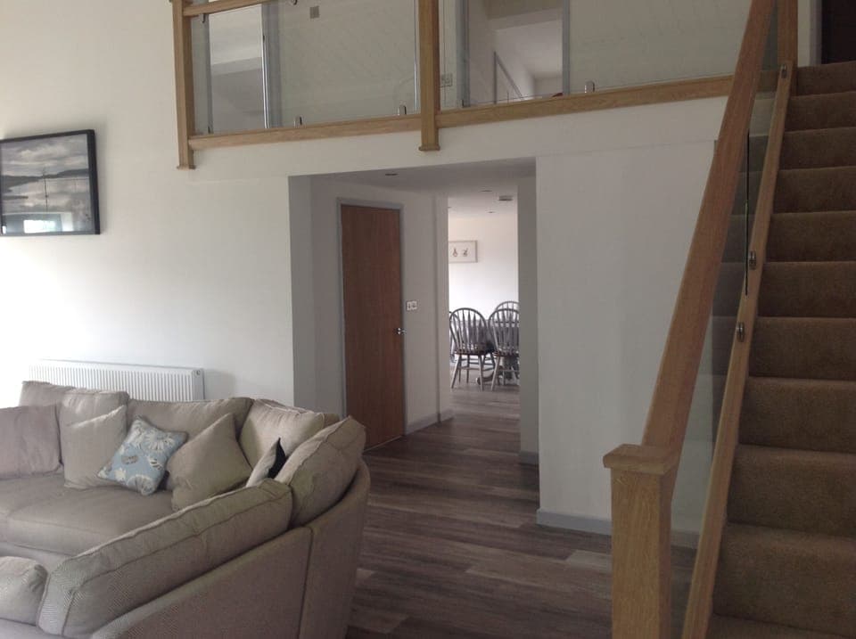 The stunning sitting room with vaulted ceiling.