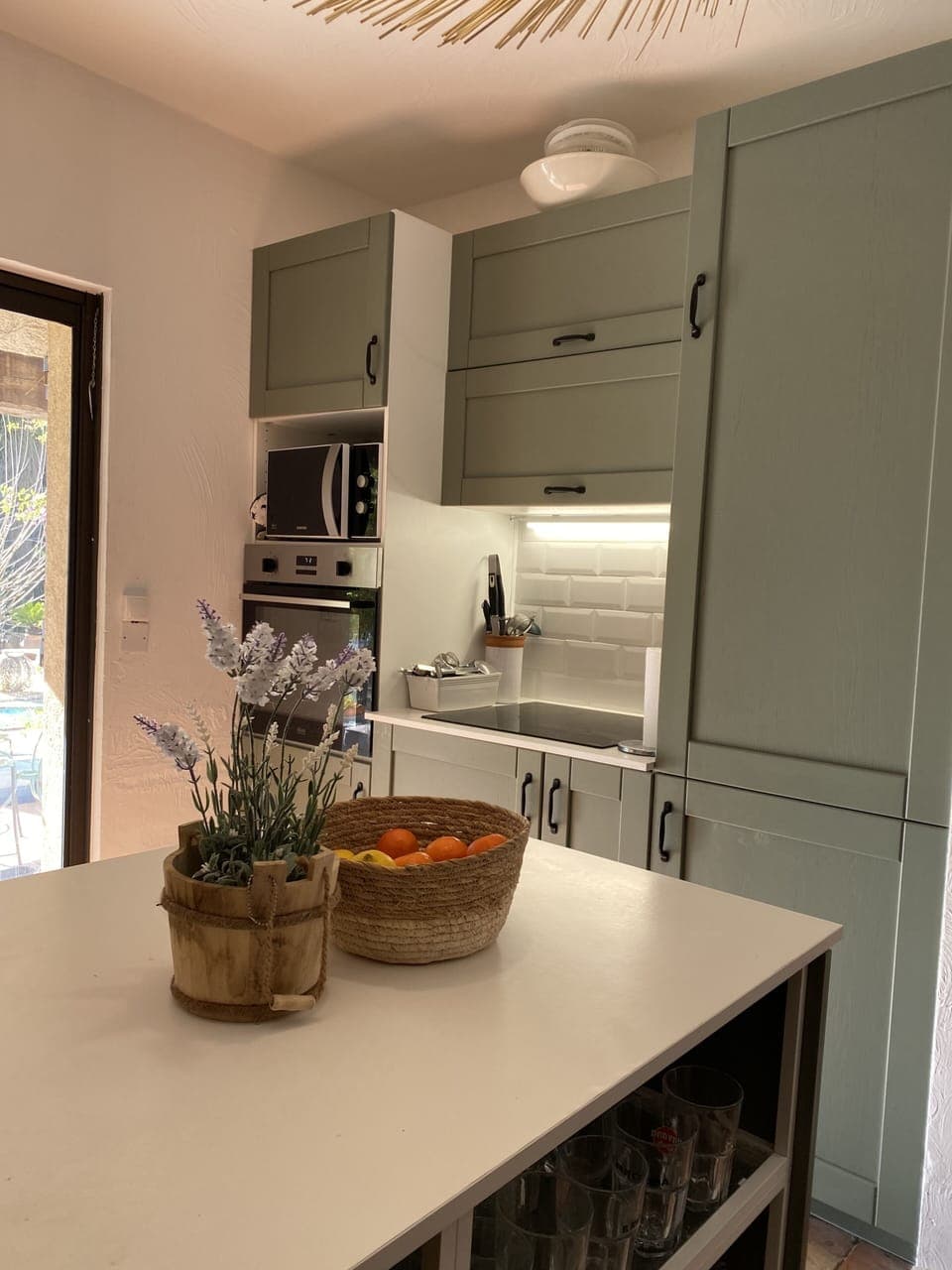 Kitchen microwave, oven and hot plate