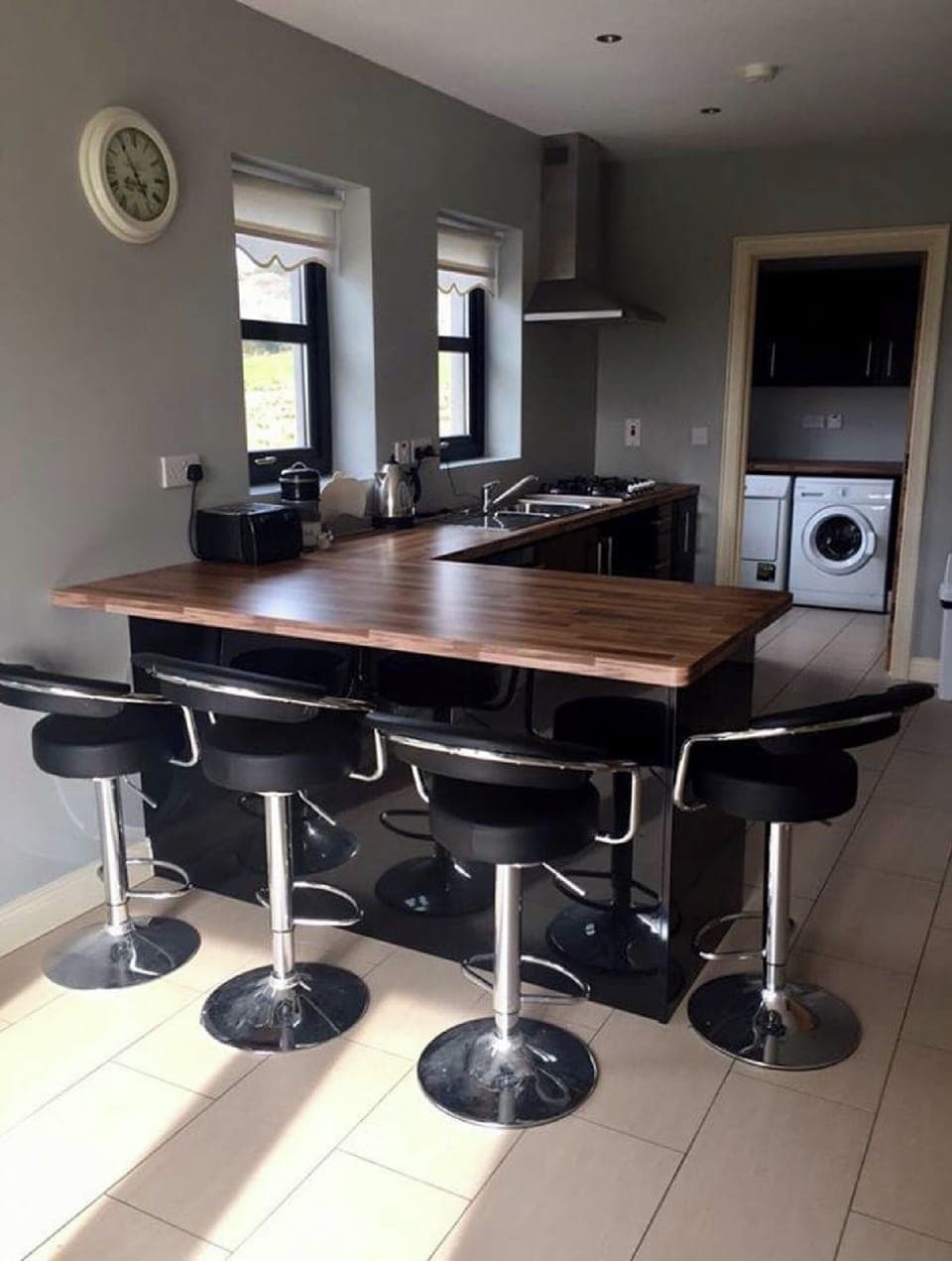 Our modern kitchen with breakfast bar