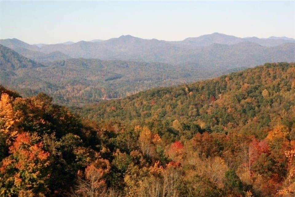 Fall view looking at The Smoky Mountains from the front porch