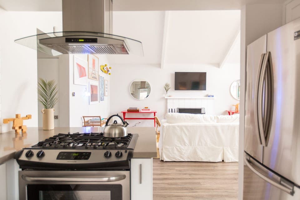 Whip up a feast in the sleek, modern kitchen.