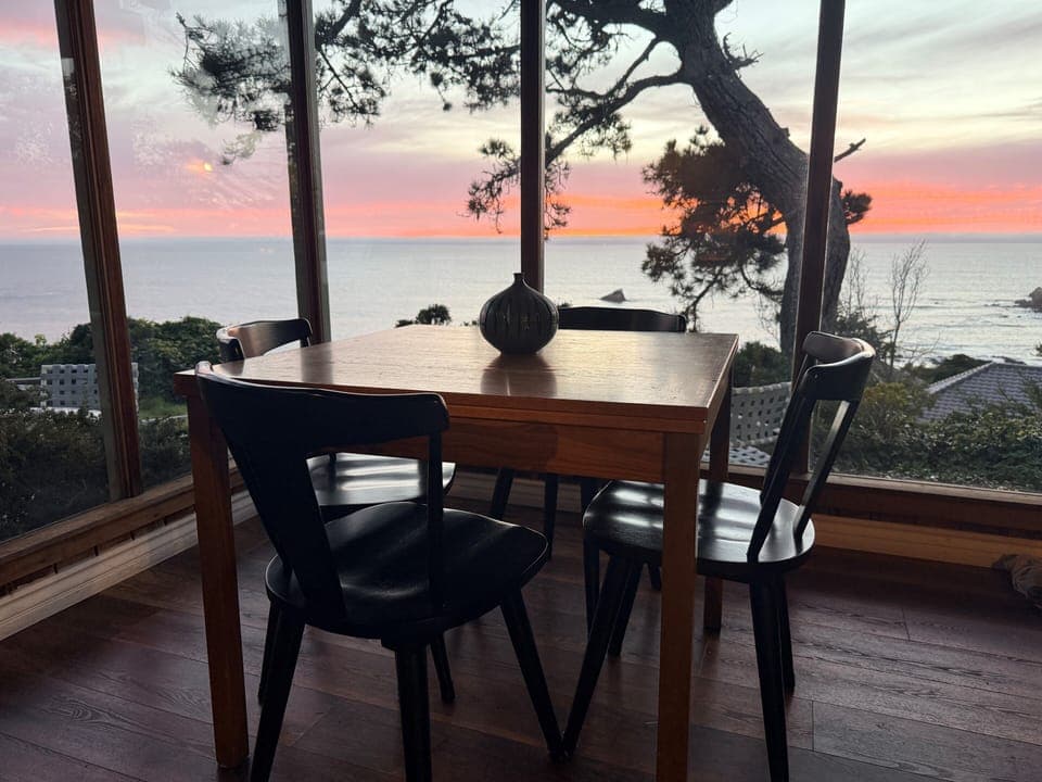 Dining area at sunset